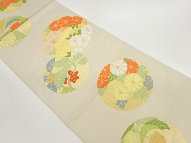 JAPANESE FUKURO OBI / WOVEN FLORAL PLANTS